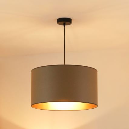 Brilagi - Candeeiro suspenso em cabo OREGON ROLLER VEGE 1xE27/15W/230V diâmetro 45 cm cinza