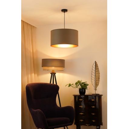 Brilagi - Candeeiro suspenso em cabo OREGON ROLLER VEGE 1xE27/15W/230V diâmetro 45 cm cinza