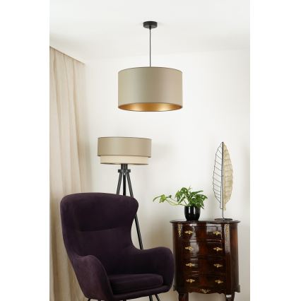 Brilagi - Candeeiro suspenso em cabo OREGON ROLLER VEGE 1xE27/15W/230V diâmetro 45 cm cinza