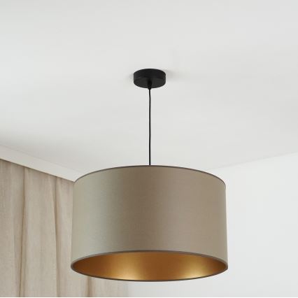 Brilagi - Candeeiro suspenso em cabo OREGON ROLLER VEGE 1xE27/15W/230V diâmetro 45 cm cinza