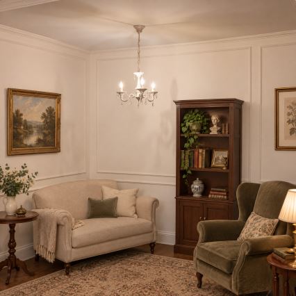 BRILAGI - Lustre CLASSIC com corrente 3xE14/10W/230V creme/pátina