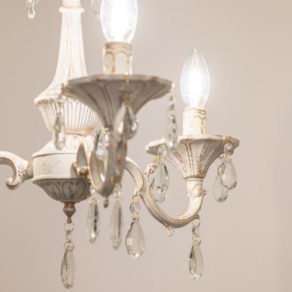 BRILAGI - Lustre CLASSIC com corrente 3xE14/10W/230V creme/pátina