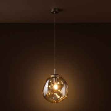 Brilagi - Lustre com cabo VULCANO 1xE27/15W/230V bronze/bege fumê