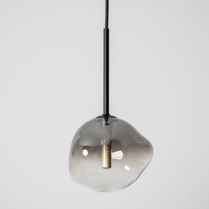 BRILAGI - Lustre com cabo VULCANO 1xG9/8W/230V Ø 15 cm preto/vidro fumado