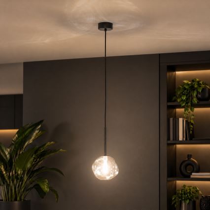 BRILAGI - Lustre com cabo VULCANO 1xG9/8W/230V Ø 15 cm preto/vidro fumado