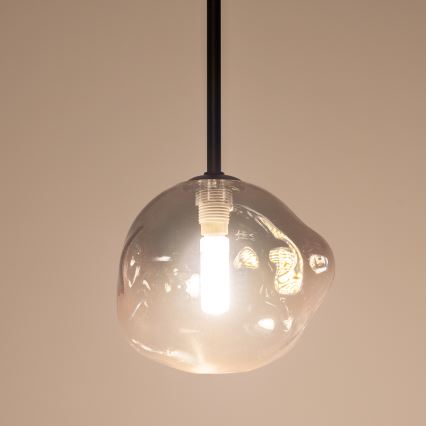 BRILAGI - Lustre com cabo VULCANO 1xG9/8W/230V Ø 15 cm preto/vidro fumado