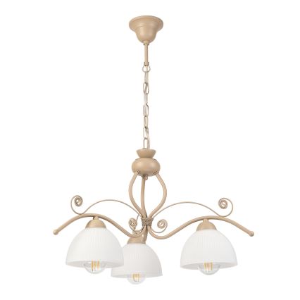 Brilagi - Lustre com corrente ANTICO MODERN 3xE27/60W/230V bege