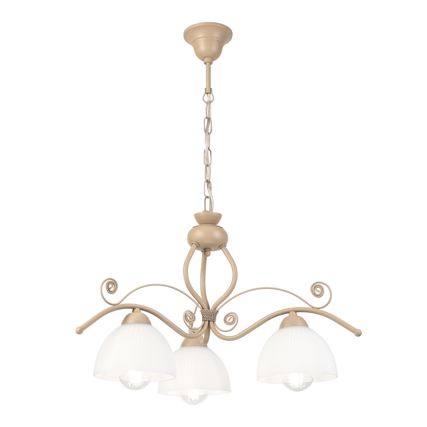 Brilagi - Lustre com corrente ANTICO MODERN 3xE27/60W/230V bege