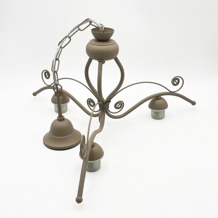 Brilagi - Lustre com corrente ANTICO MODERN 3xE27/60W/230V bege