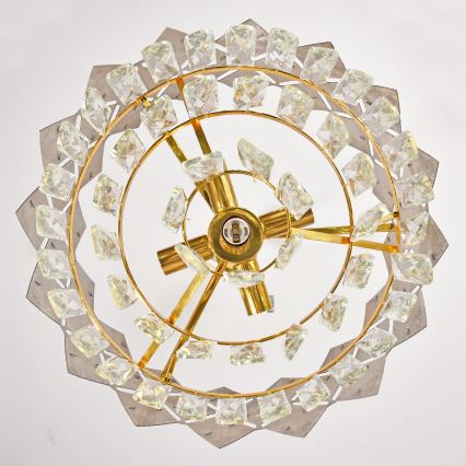 Brilagi - Lustre com corrente CRISTAL 5xE14/40W/230V Ø 38 cm dourado/preto