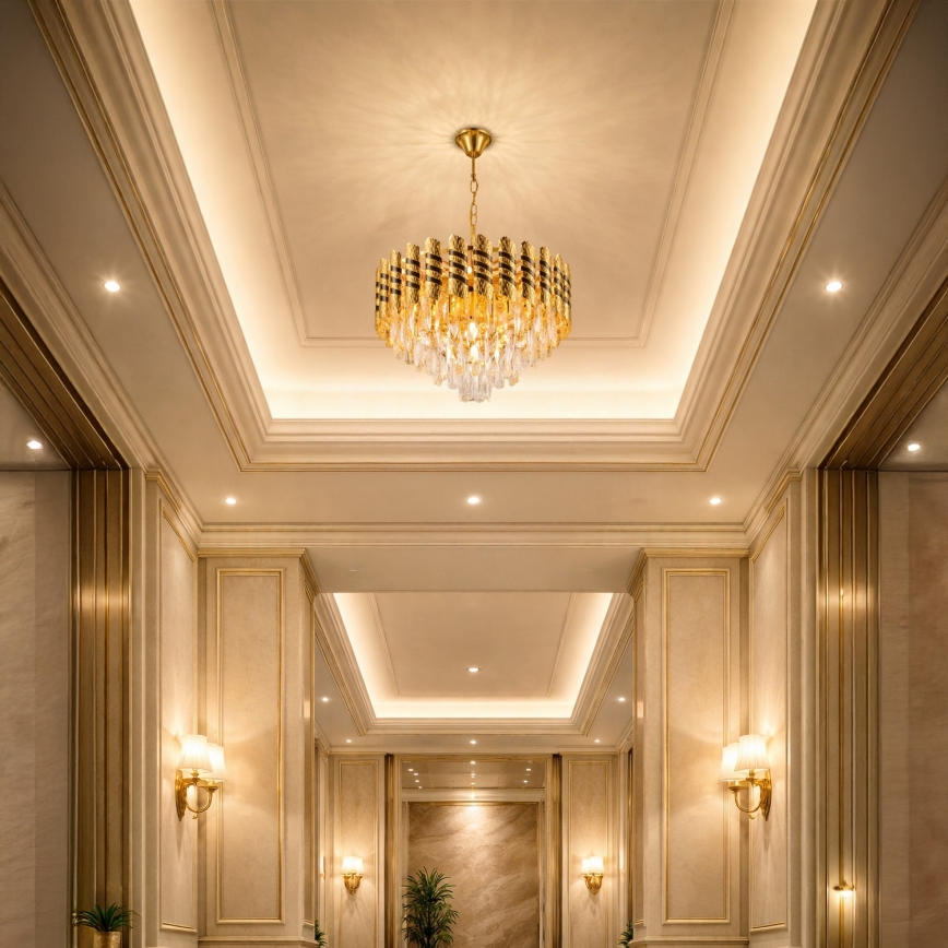 Brilagi - Lustre com corrente CRISTAL 5xE14/40W/230V Ø 38 cm