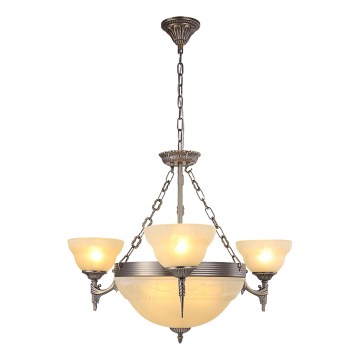 Brilagi - Lustre com corrente DAHLIA 6xE27/40W/230V diâmetro 74 cm latão