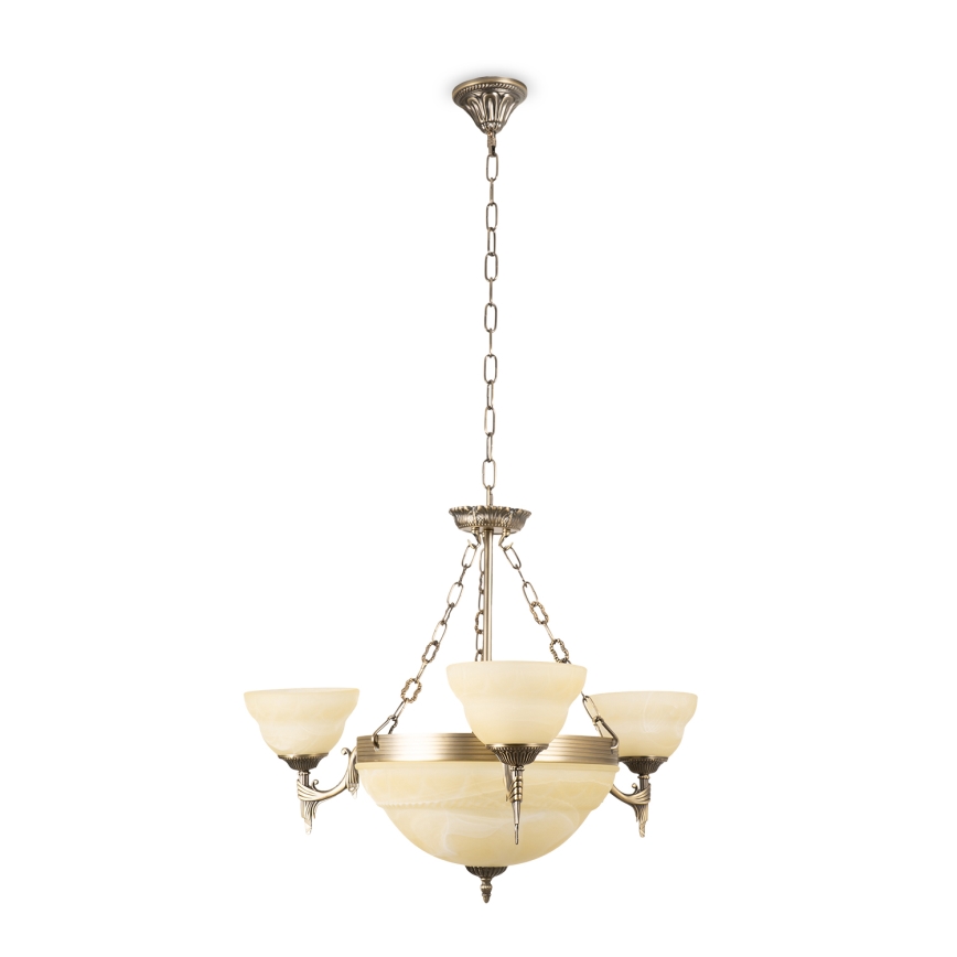 BRILAGI - Lustre com corrente DAHLIA 6xE27/40W/230V diâmetro 74 cm latão