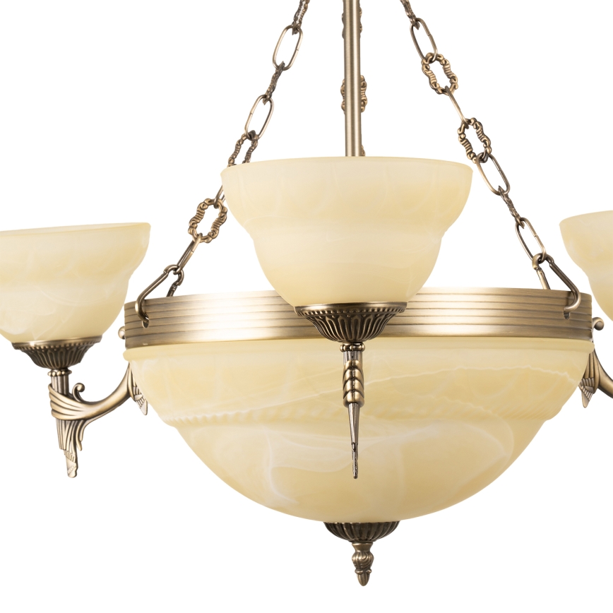 BRILAGI - Lustre com corrente DAHLIA 6xE27/40W/230V diâmetro 74 cm latão