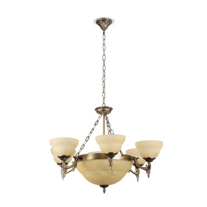 BRILAGI - Lustre com corrente DAHLIA 9xE27/40W/230V Ø 74 cm, latão