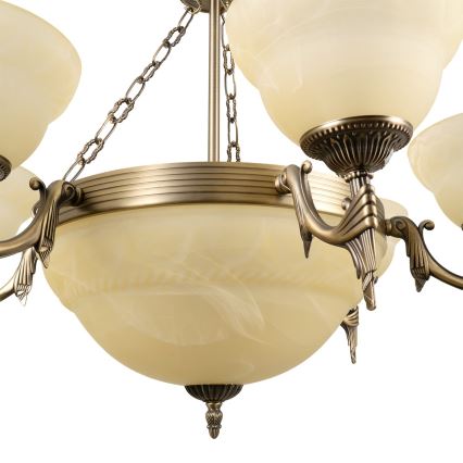 BRILAGI - Lustre com corrente DAHLIA 9xE27/40W/230V Ø 74 cm, latão