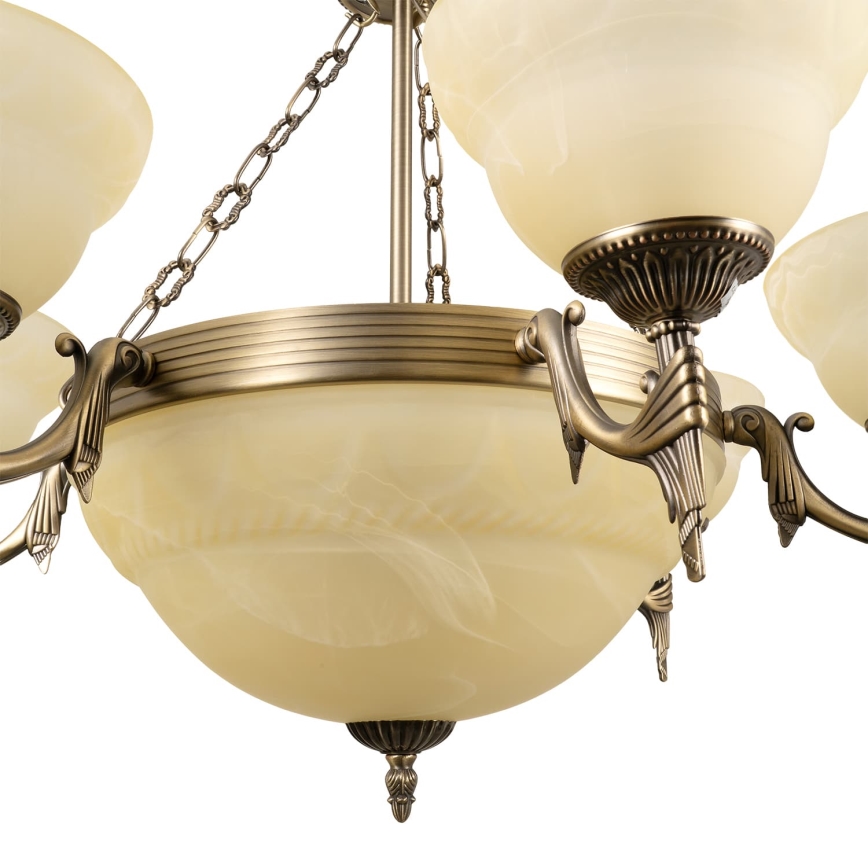 BRILAGI - Lustre com corrente DAHLIA 9xE27/40W/230V Ø 74 cm, latão