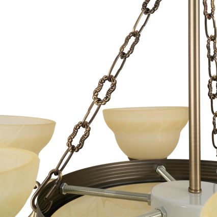 BRILAGI - Lustre com corrente DAHLIA 9xE27/40W/230V Ø 74 cm, latão