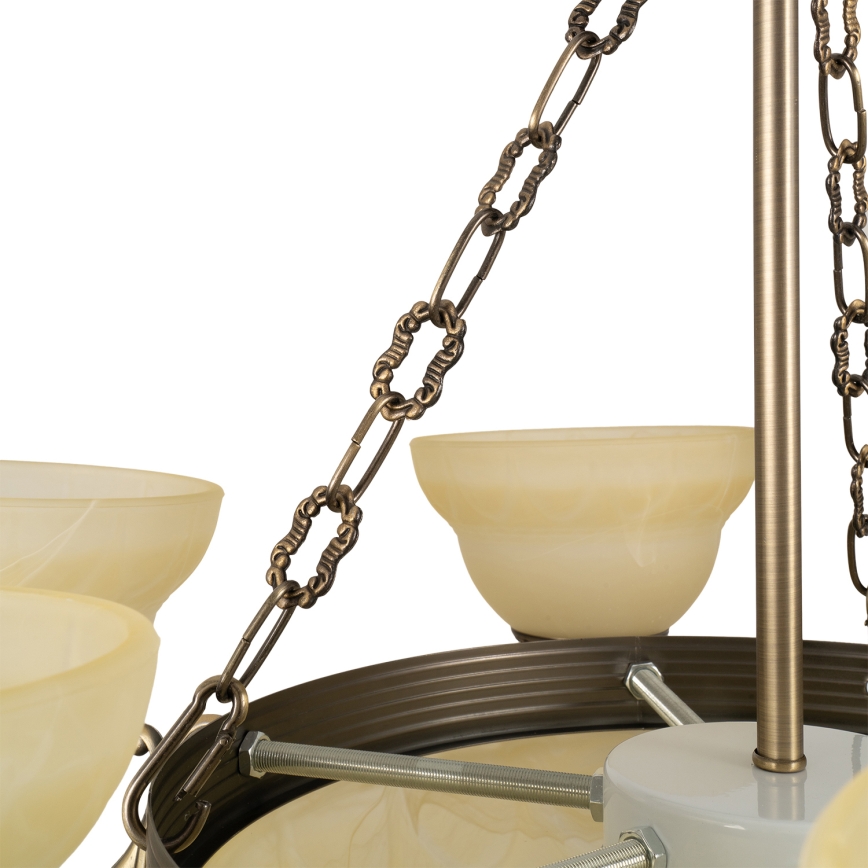 BRILAGI - Lustre com corrente DAHLIA 9xE27/40W/230V Ø 74 cm, latão