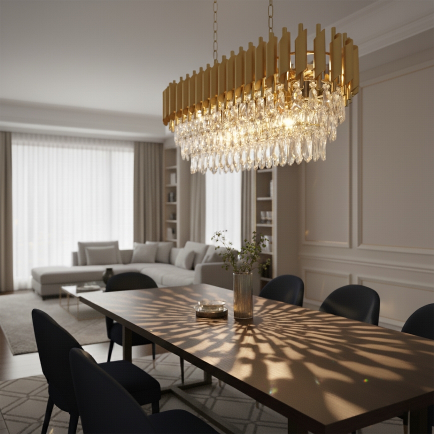 Brilagi - Lustre com corrente ECLIPSE 10xE14/10W/230V 78x28 cm dourado