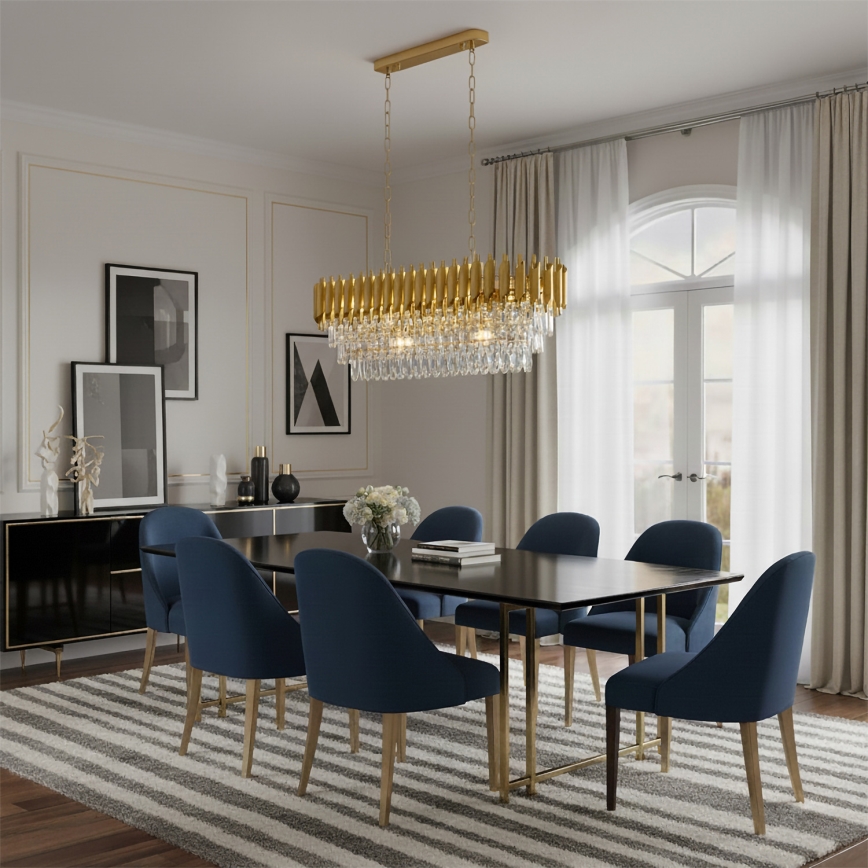 Brilagi - Lustre com corrente ECLIPSE 10xE14/10W/230V 78x28 cm dourado