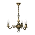 Brilagi - Lustre com corrente IMPERO 3xE14/60W/230V latão