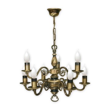 Brilagi - Lustre com corrente IMPERO 9xE14/60W/230V latão