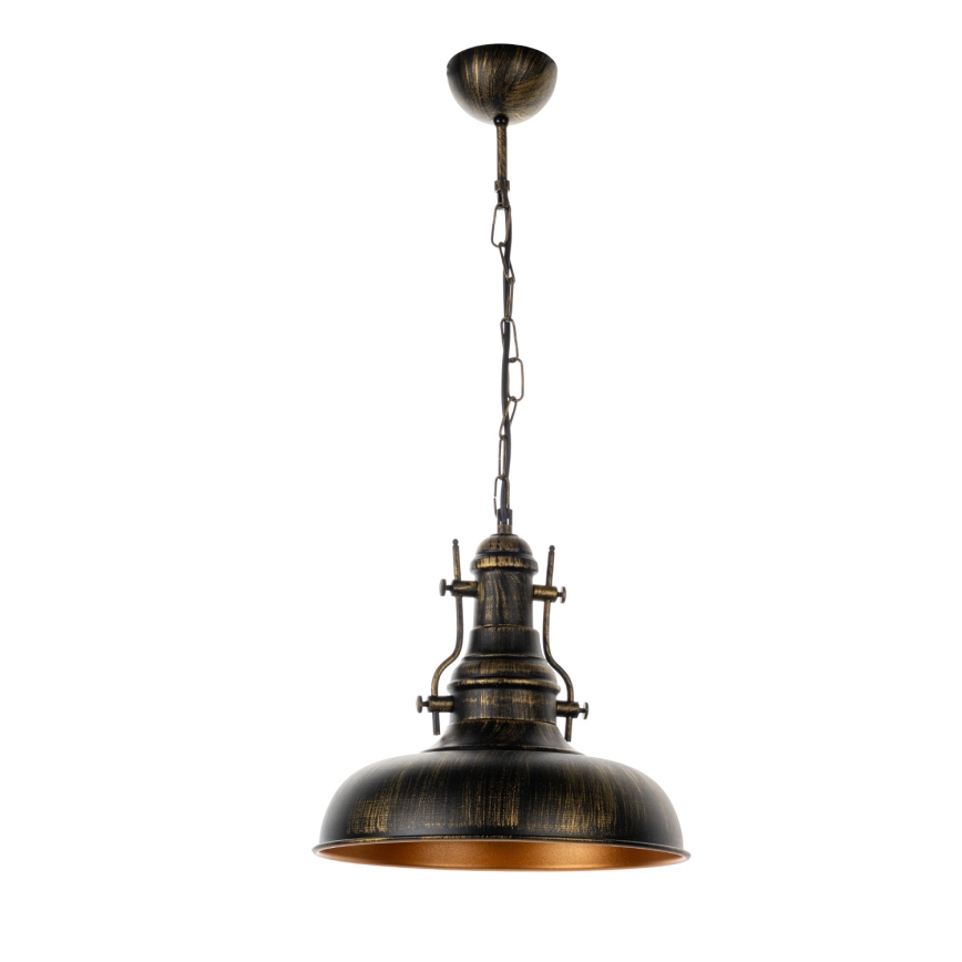 Brilagi - Lustre com corrente PYRONIC 1xE27/40W/230V Ø 32 cm bronze/pátina