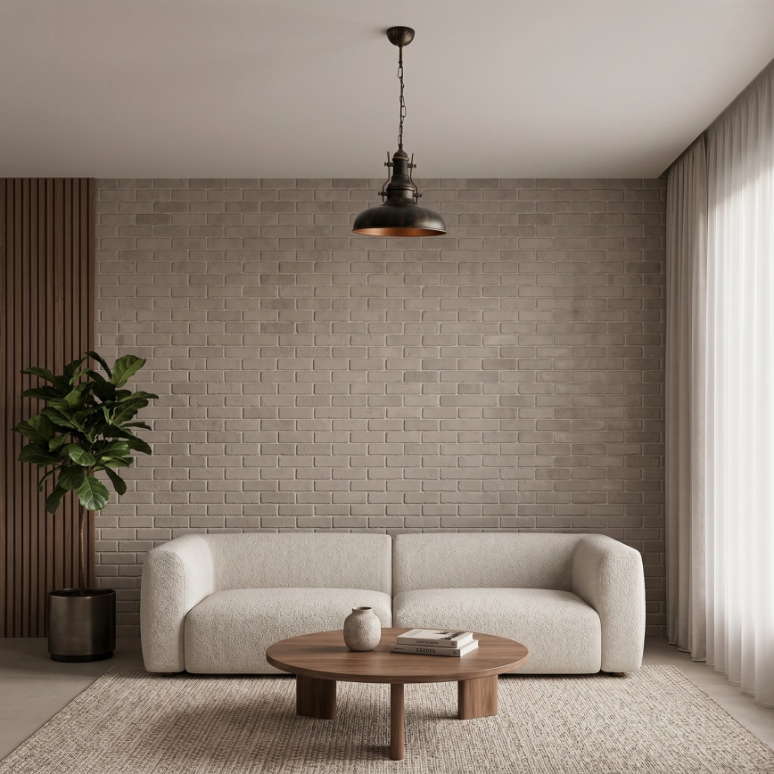 Brilagi - Lustre com corrente PYRONIC 1xE27/40W/230V Ø 32 cm bronze/pátina