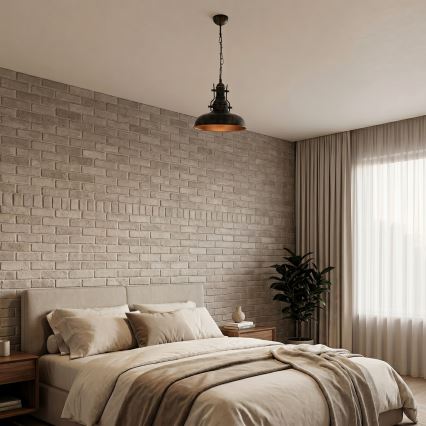 Brilagi - Lustre com corrente PYRONIC 1xE27/40W/230V Ø 32 cm bronze/pátina