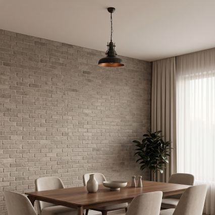 Brilagi - Lustre com corrente PYRONIC 1xE27/40W/230V Ø 32 cm bronze/pátina