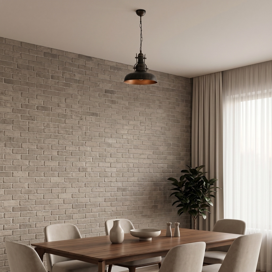 Brilagi - Lustre com corrente PYRONIC 1xE27/40W/230V Ø 32 cm bronze/pátina