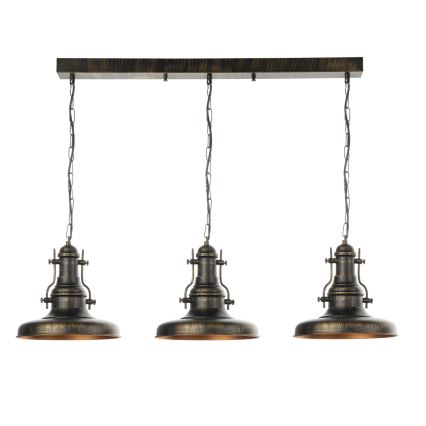 Brilagi - Lustre com corrente PYRONIC 3xE27/40W/230V bronze/pátina