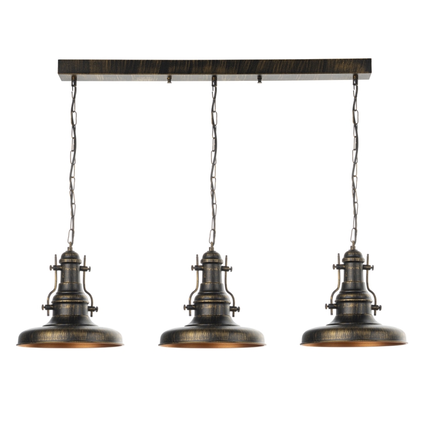 Brilagi - Lustre com corrente PYRONIC 3xE27/40W/230V bronze/pátina