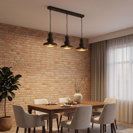 Brilagi - Lustre com corrente PYRONIC 3xE27/40W/230V bronze/pátina