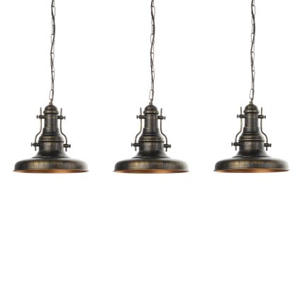 Brilagi - Lustre com corrente PYRONIC 3xE27/40W/230V bronze/pátina