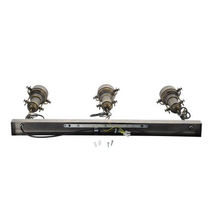 Brilagi - Lustre com corrente PYRONIC 3xE27/40W/230V bronze/pátina