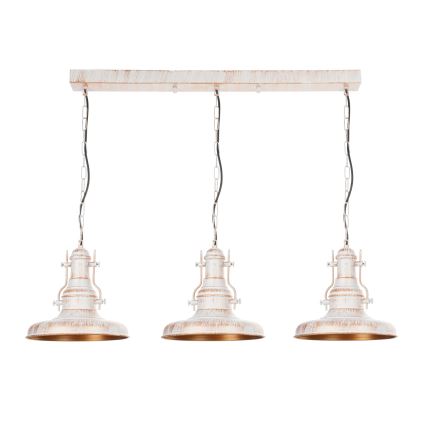Brilagi - Lustre com corrente PYRONIC 3xE27/40W/230V creme/pátina