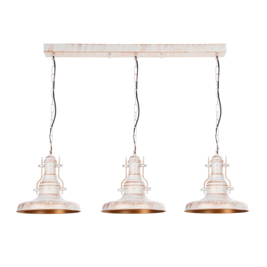 Brilagi - Lustre com corrente PYRONIC 3xE27/40W/230V creme/pátina