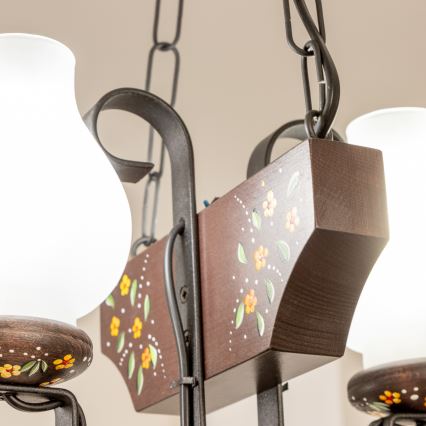 Brilagi - Lustre com corrente QUEEN 2xE14/40W/230V faia/wengué