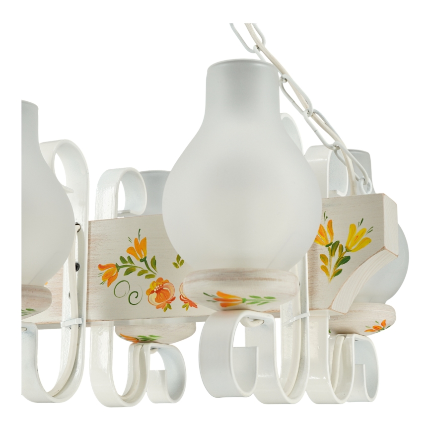 Brilagi - Lustre com corrente QUEEN 4xE14/40W/230V faia/creme