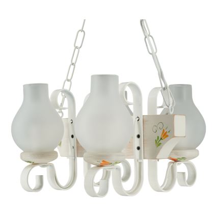 Brilagi - Lustre com corrente QUEEN 4xE14/40W/230V faia/creme