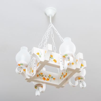 Brilagi - Lustre com corrente QUEEN 4xE14/40W/230V faia/creme