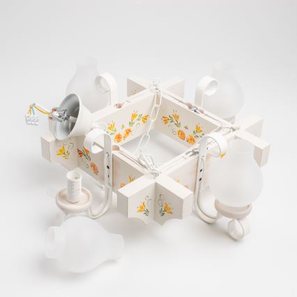 Brilagi - Lustre com corrente QUEEN 4xE14/40W/230V faia/creme