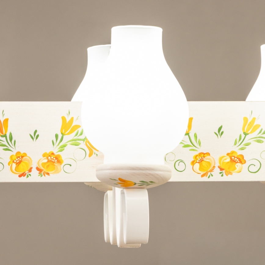 Brilagi - Lustre com corrente QUEEN 6xE14/40W/230V faia/creme