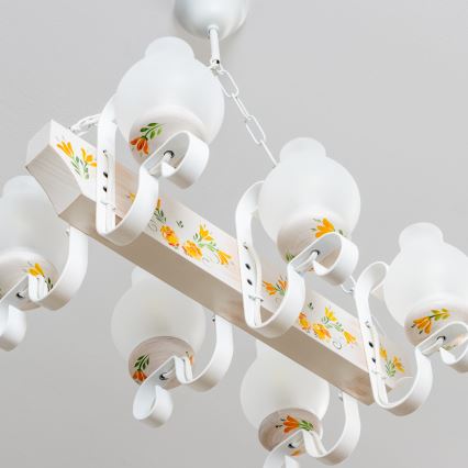 Brilagi - Lustre com corrente QUEEN 6xE14/40W/230V faia/creme