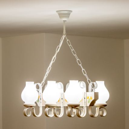 Brilagi - Lustre com corrente QUEEN 6xE14/40W/230V faia/creme