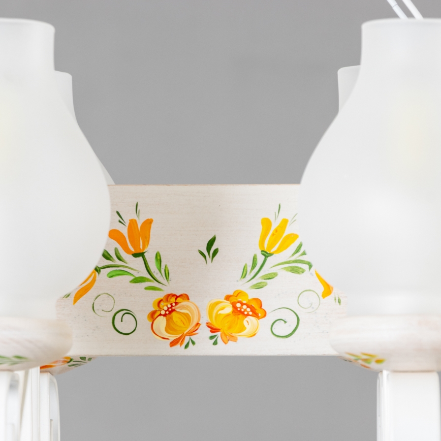 Brilagi - Lustre com corrente QUEEN 6xE14/40W/230V faia/creme