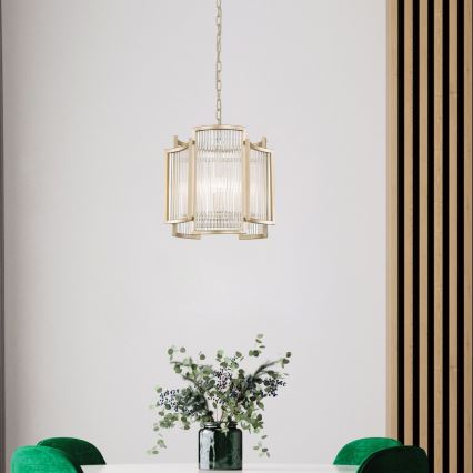 Brilagi - Lustre com corrente RAMOS 3xE14/60W/230V dourado