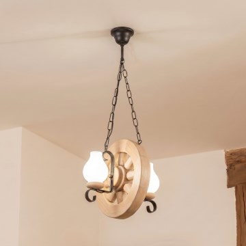 Brilagi - Lustre com corrente ROATA 2xE14/40W/230V carvalho